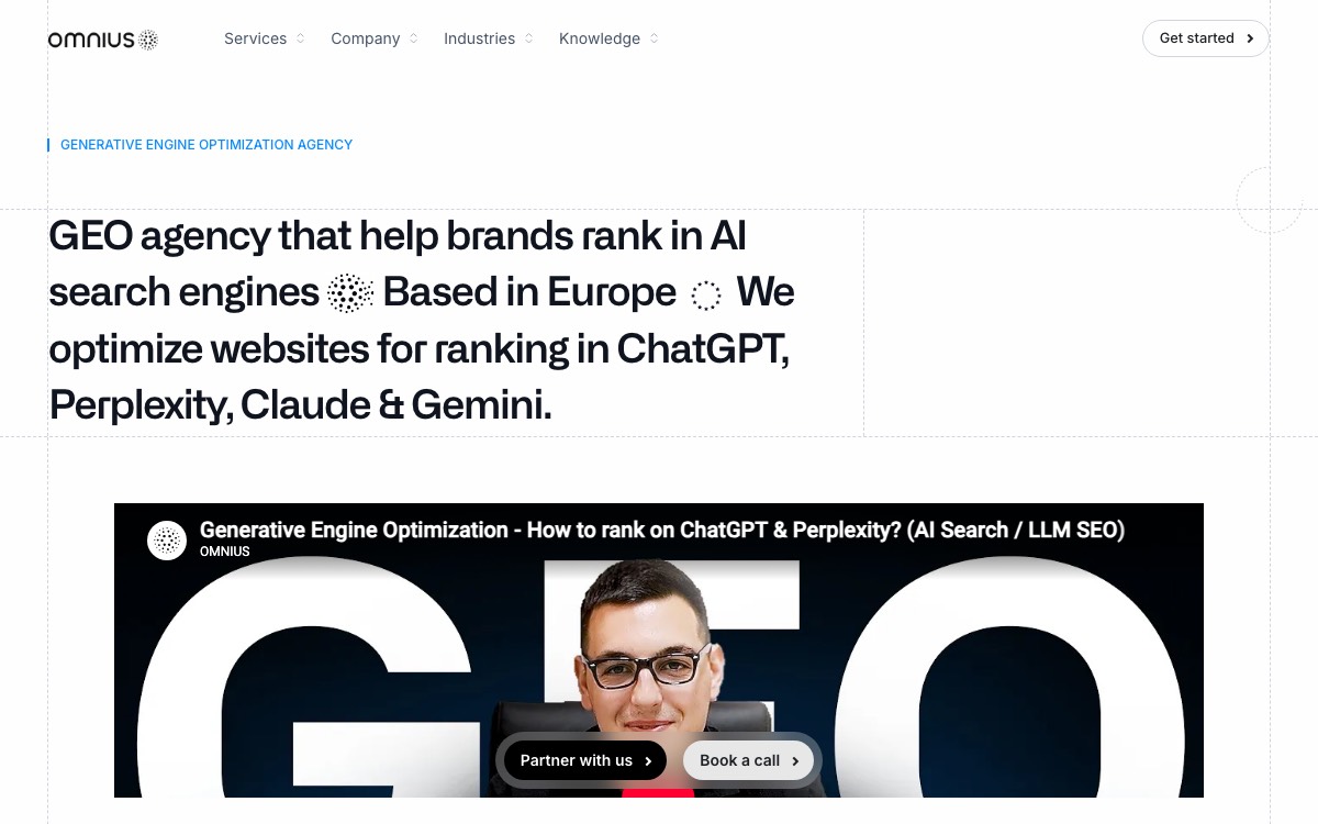 Screenshot of the Omnius website