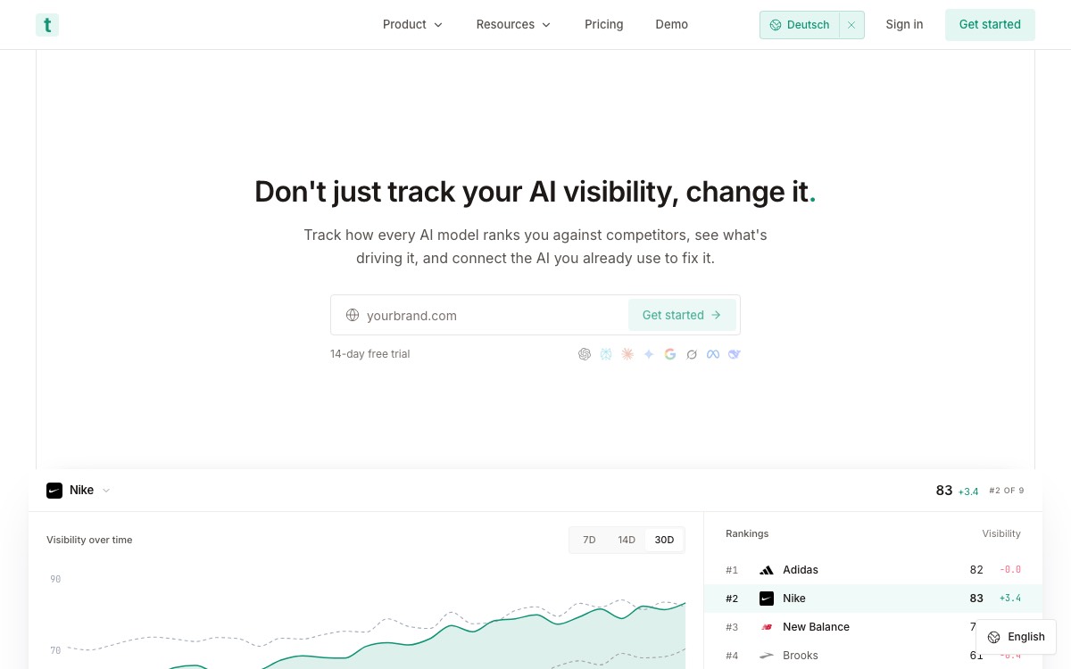 Screenshot of the Trakkr website